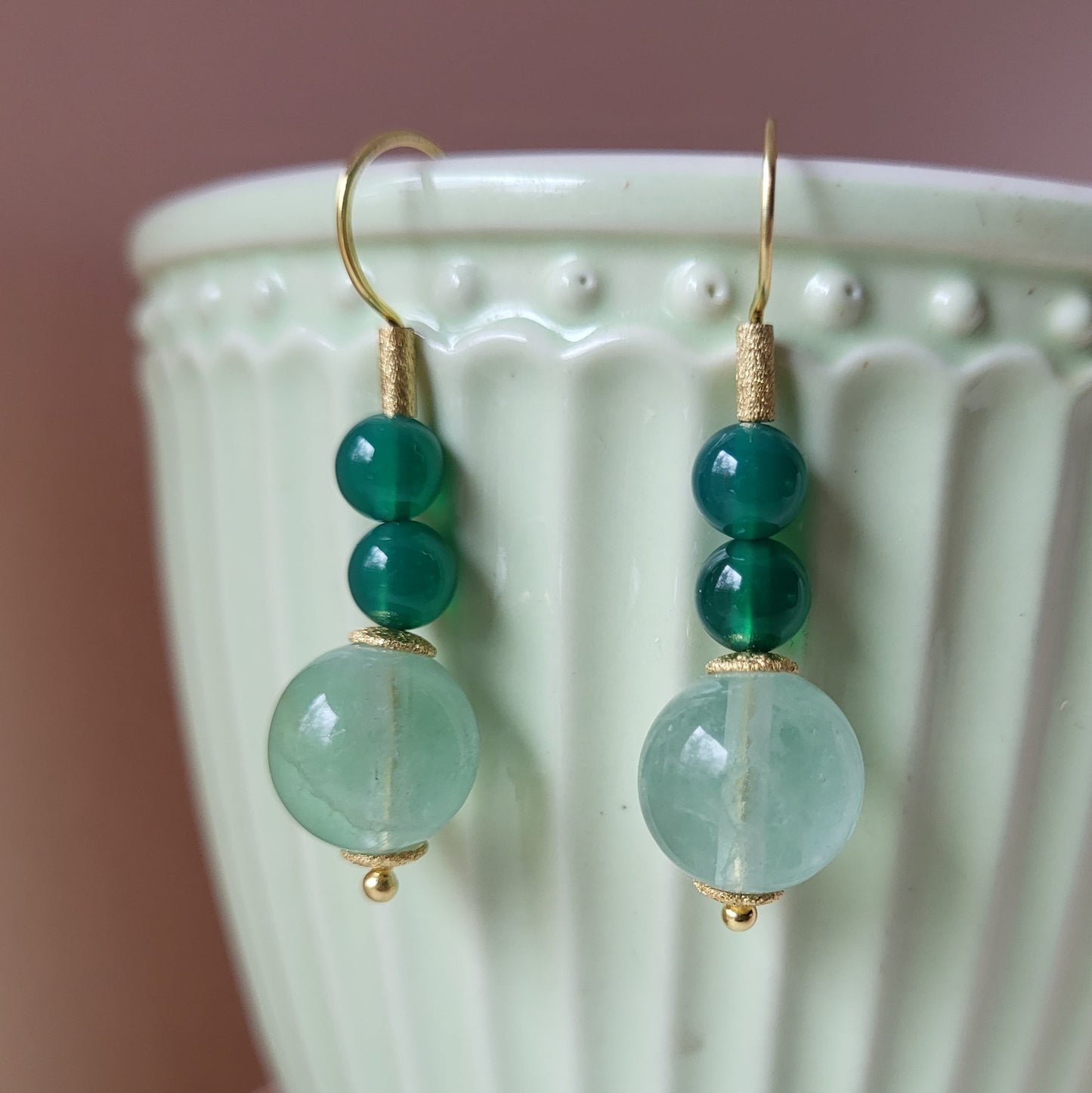 Ohrhänger Am Zauberfluss mit Achat und Fluorier