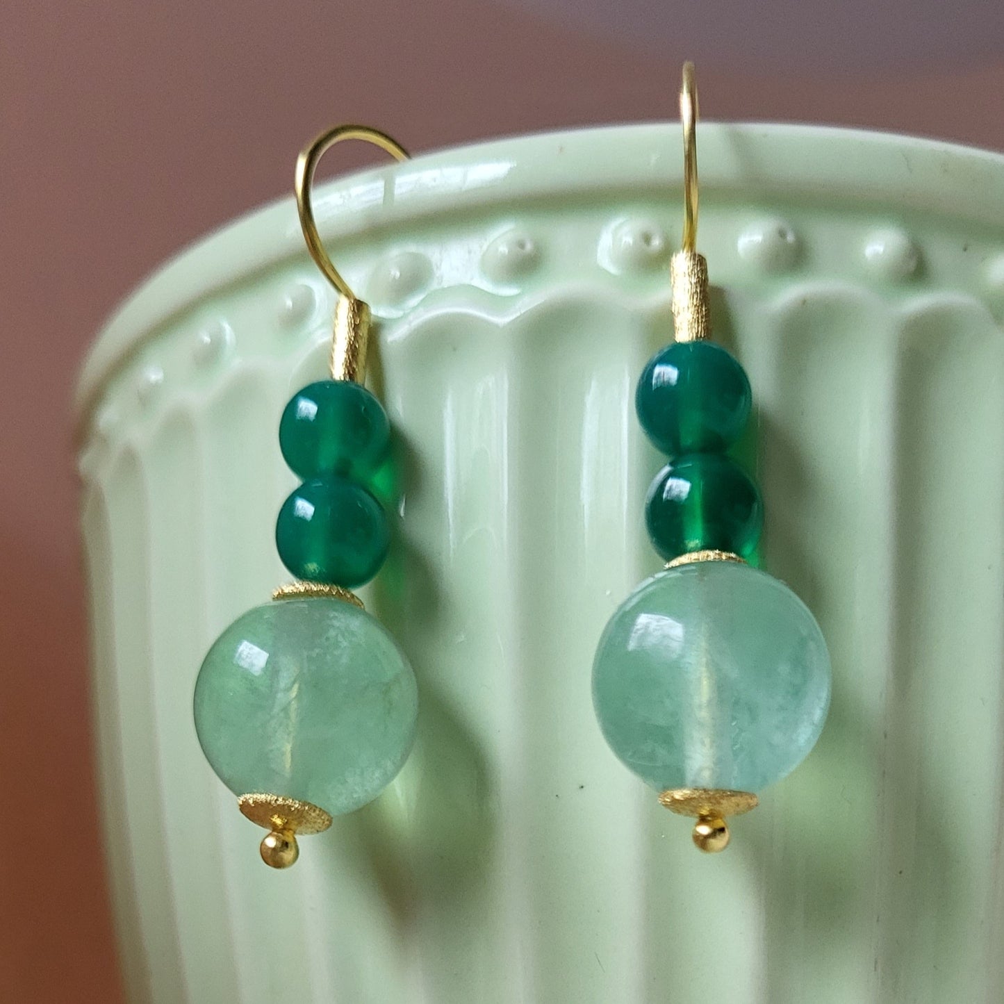 Ohrhänger Am Zauberfluss mit Achat und Fluorier