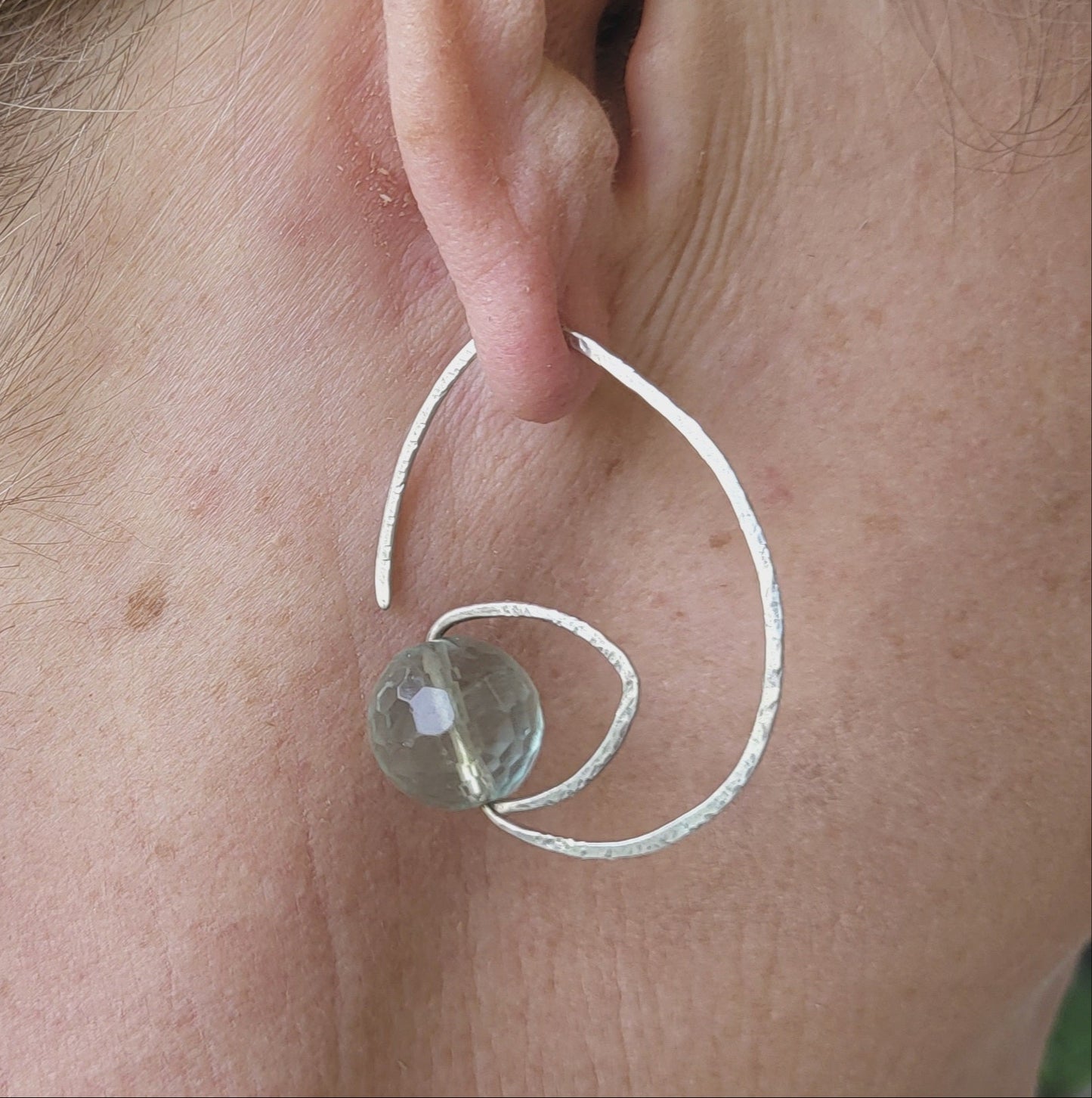 Grow Ohrhänger mit grünem Fluorit facettiert