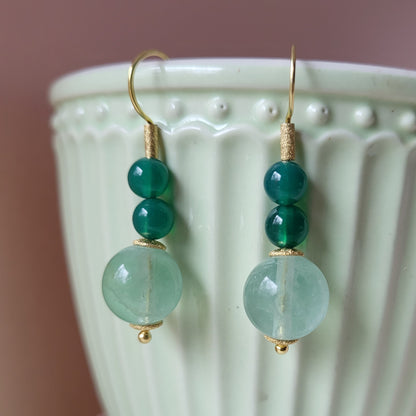 Ohrhänger Am Zauberfluss mit Achat und Fluorier