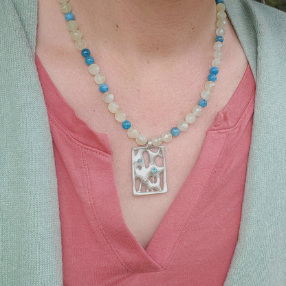 Secret River – Anhänger aus Sterling Silber mit Blauem Topas & Peridot