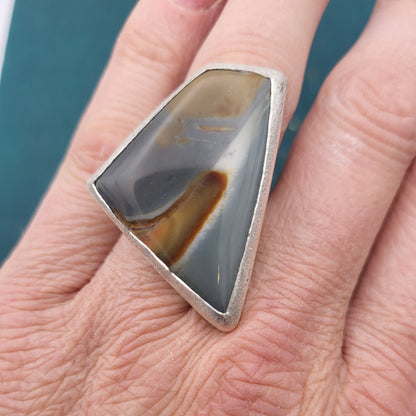 Statement-Ring mit Picture Jaspis