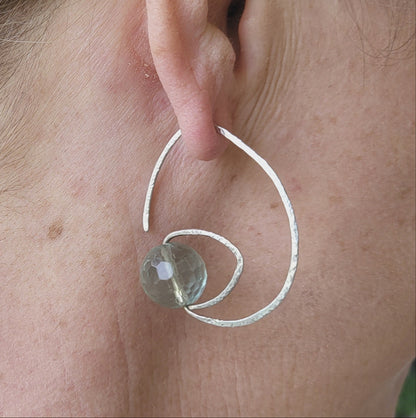 Grow Ohrhänger mit grünem Fluorit facettiert