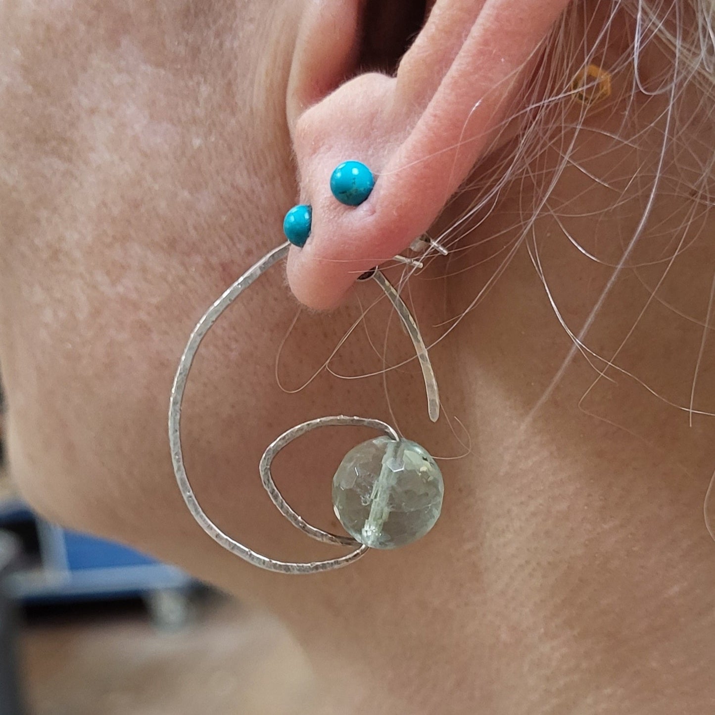 Grow Ohrhänger mit grünem Fluorit facettiert