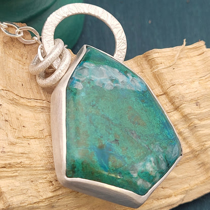Chrysokoll - Silber - Anhänger mit Kette