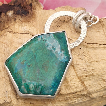 Chrysokoll - Silber - Anhänger mit Kette